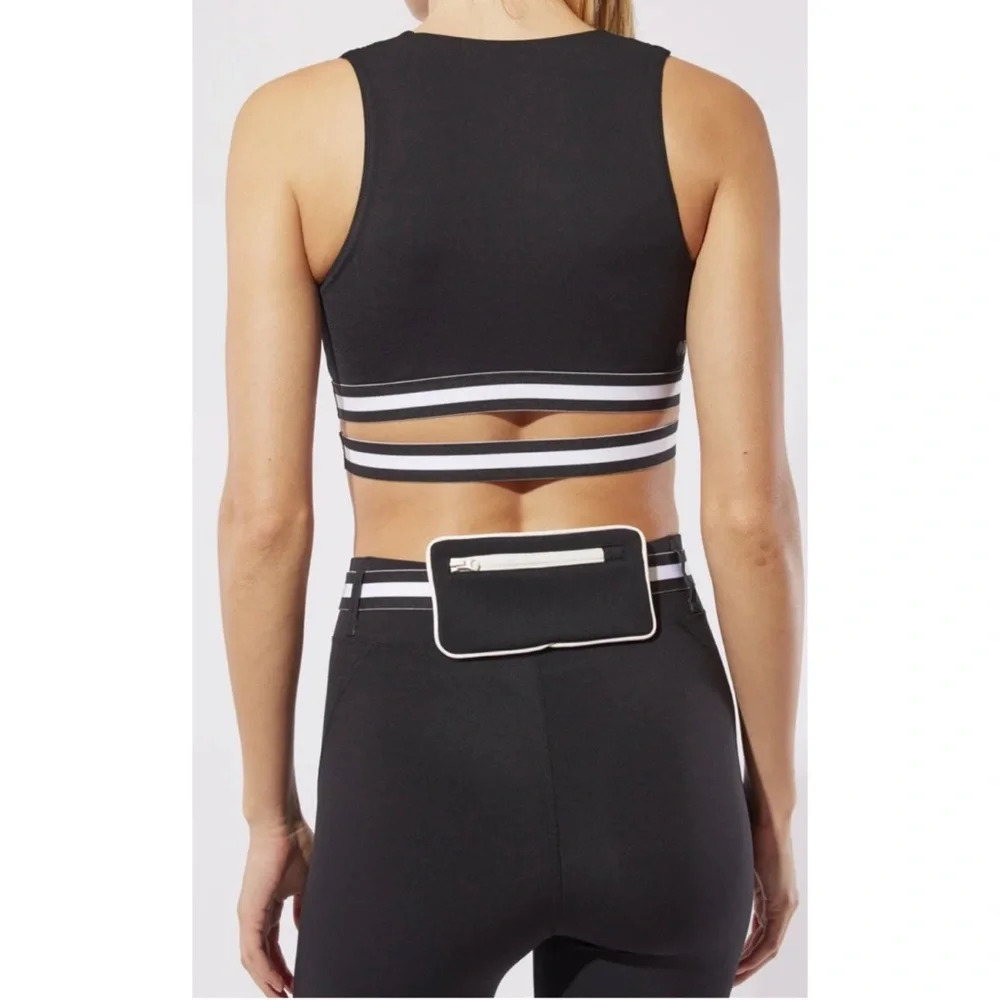$128 Solid & Striped Trek Belt Bag Leggings Black Blackout Small High Waist - Picture 5 of 9